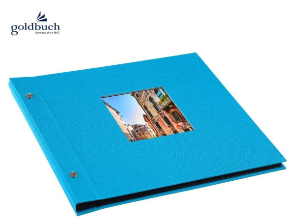 detail Šroubkové album klasik 39x31cm Goldbuch 28889 BELLA VISTA sv.modré