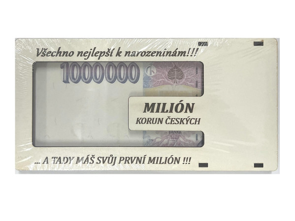 detail Dřevěná kapsa na peníze - ... A tady máš svůj první MILIÓN.