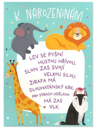 detail Albi Hrací přání K narozeninám - MÁME RÁDI ZVÍŘATA