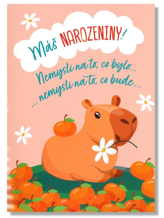 detail Albi Hrací přání MÁŠ NAROZENINY, kapybara / HAPPY, cover verze