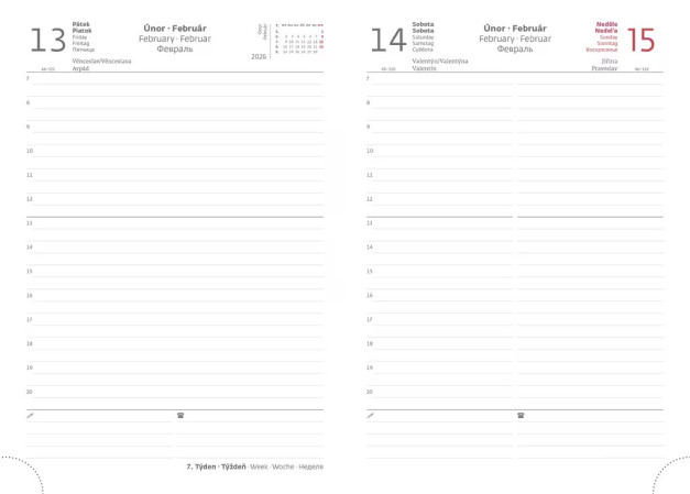 detail Helma 365 Denní diář A5 Flip 2026 - zeleno/šedý