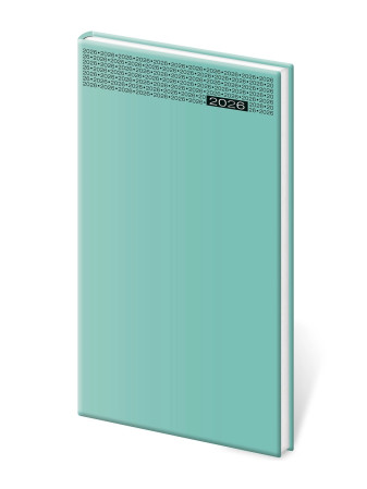 detail Helma 365 Týdenní kapesní diář 2026 - Gommato tyrkysový s gumičkou