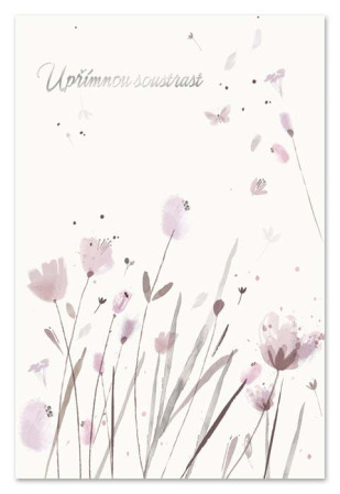 detail Ditipo Blahopřání I - Kondolence UPŘÍMNOU SOUSTRAST, světlá s květy