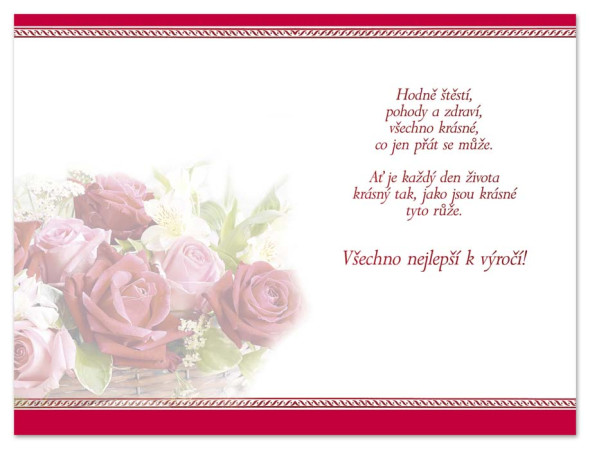 detail Ditipo Blahopřání - K VÝROČÍ 90tiny (červené růže)