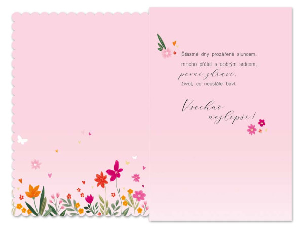 detail Ditipo Blahopřání L - Mnoho štěstí a zdraví k narozeninám (motýl)