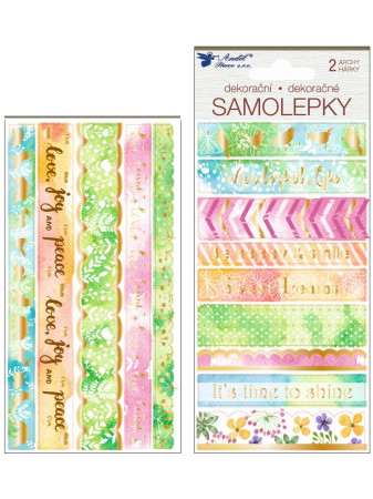 detail AP Samolepky 15009 WASHI PÁSKY s ražbou ZELENKAVÉ - 2 archy