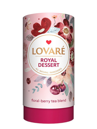 detail LOVARÉ Tubus 80 g ROYAL DESSERT, bylinný sypaný ovocný čaj