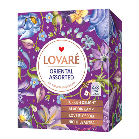 detail LOVARÉ 4x 8 čajových sáčků ORIENTAL ASSORTED, keňský černý čaj v mixu
