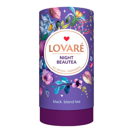 detail LOVARÉ Tubus 80 g NIGHT BEAUTY, černý sypaný čaj