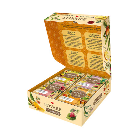 detail LOVARÉ 4x 8 čajových sáčků GINGER COLLECTION, kolekce zázvorových čajů