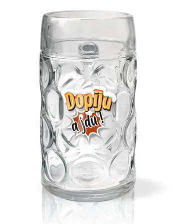detail Nekupto PIVNÍ TUPLÁK - DOPIJU A JDU, sklo 1L
