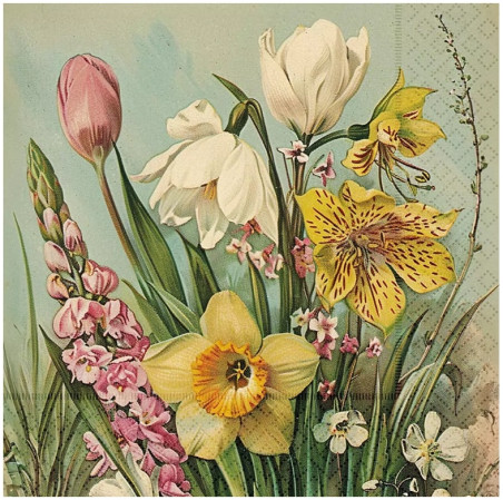 detail Sköna Ting Ubrousky EASTER FLOWERS, 33x33cm, 20ks