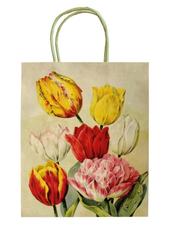 detail Sköna Ting Dárková taška - Yellow Spring Flowers Tulip 19 × 8 × 24 cm