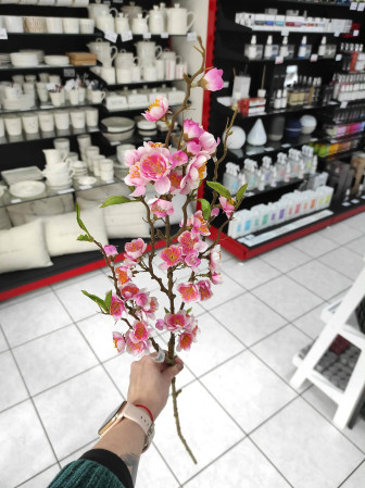 detail Autronic Třešeň kvetoucí, umělá větev, růžová, 85cm