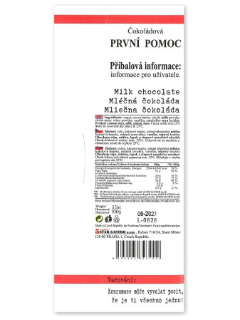 detail MASHA Čokoládová PRVNÍ POMOC, mléčná čokoláda 100g