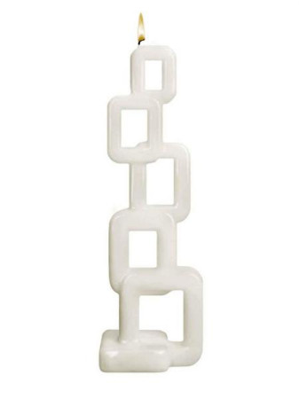 detail Alusi Candles QUADRA UNA WHITE, víceplamínková svíčka, 11 cm
