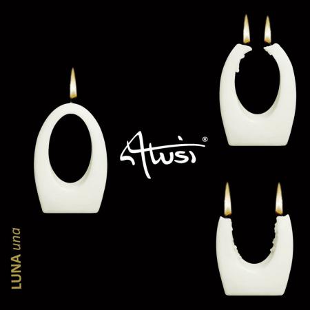 detail Alusi Candles LUNA UNA WHITE, víceplamínková svíčka, 11 cm