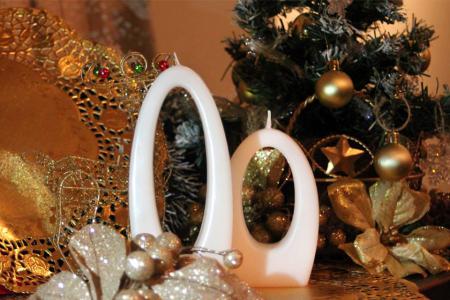 detail Alusi Candles LUNA UNA WHITE, víceplamínková svíčka, 11 cm