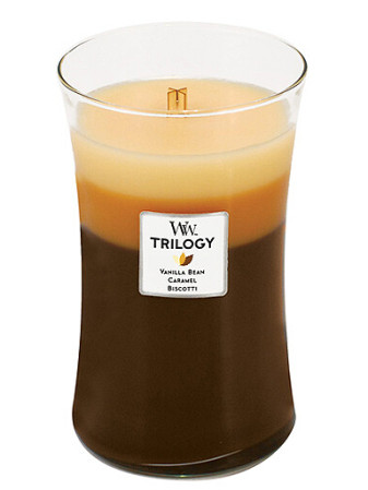 detail Vonná svíčka WoodWick Trilogy CAFE SWEETS velká 609,5g