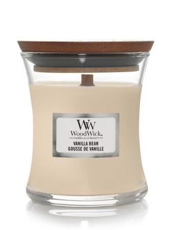 detail Vonná svíčka WoodWick VANILLA BEAN malá 85g
