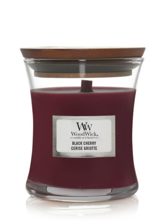 detail Vonná svíčka WoodWick BLACK CHERRY malá 85g