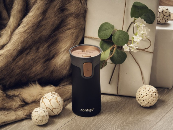 detail Contigo Termohrnek Pinnacle s bronzovým tlačítkem 300ml, Matte Black