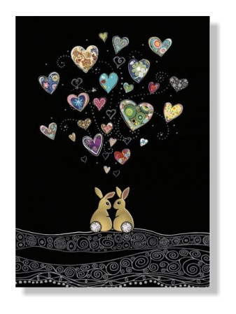 detail Luxusní přání M149 BUG ART - LOVE BUNNIES