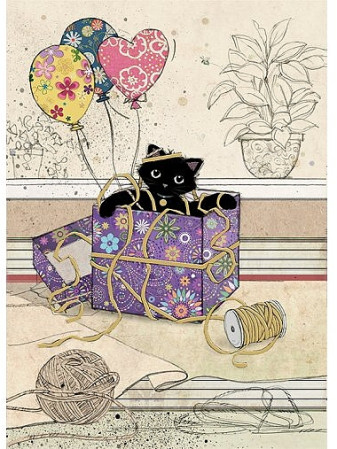 detail Luxusní přání H027 BUG ART - GIFT KITTY