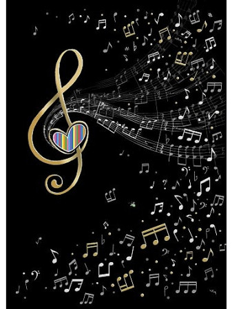 detail Luxusní přání M163 BUG ART - MUSIC CLEF