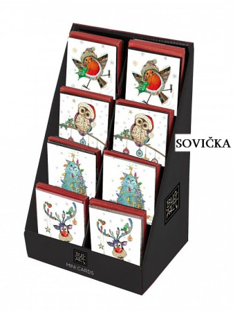 detail BUG ART Xmas MINI PŘÁNÍ - SOVIČKA, 7x7cm