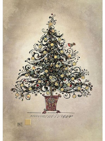 detail Luxusní přání DC017 BUG ART - BLACK CHINTZ TREE