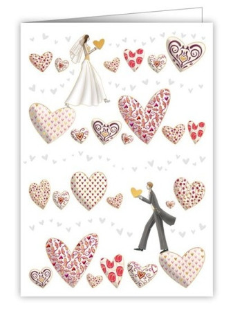 detail Luxusní přání 3905 QUIRE PUBLISHING - SVATEBČANÉ SE SRDÍČKY