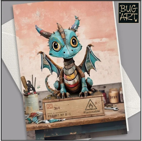detail Luxusní přání S006 BUG ART - SCRAP DRAGON