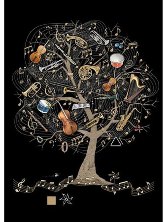 detail Luxusní přání M138 BUG ART - MUSIC TREE