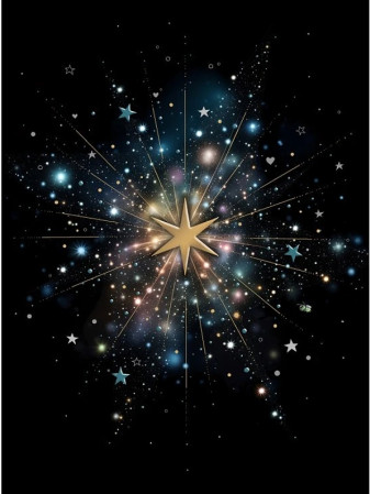 detail Luxusní přání M186 BUG ART - GOLD STARBURST