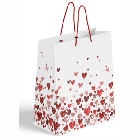 detail Emocio Dárková taška velikost L- SRDCE, 26x12x32cm