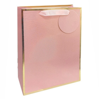 detail Autronic Dárková taška M - zlatý lem růžová, 24x18x10cm