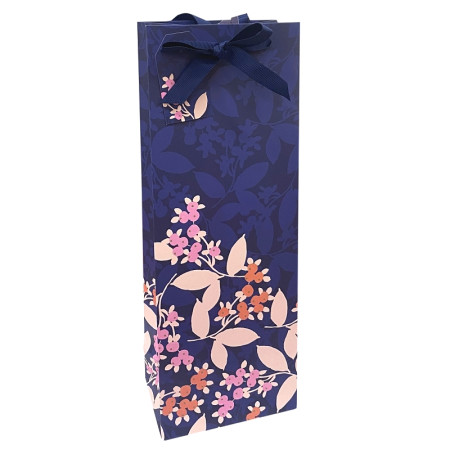 detail Albi Dárková taška na lahev TKA - Květy na modrém