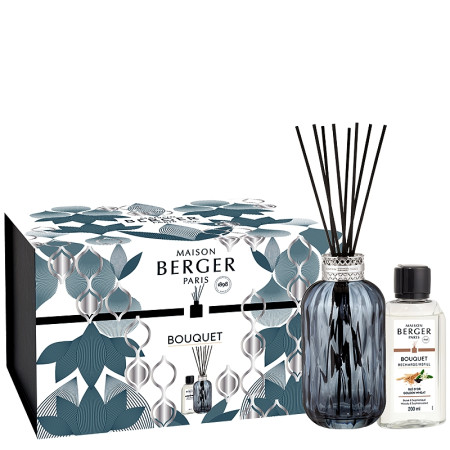 detail Maison Berger QUINTESSENCE modrý difuzér s vůní Zlatavá pšenice, 200ml