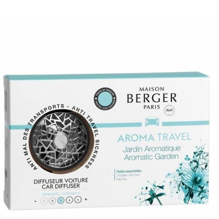 detail Maison Berger CAR DIFUZÉR - AROMA TRAVEL + náplň Aromatic Garden