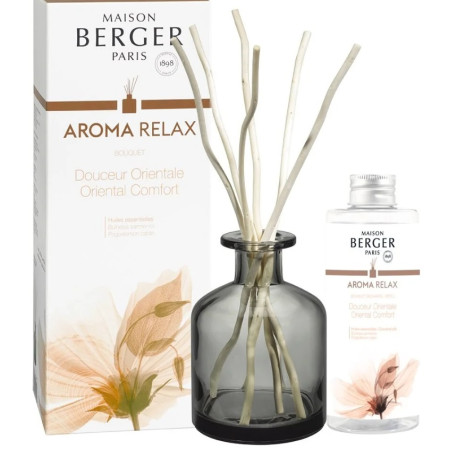 detail Maison Berger AROMA RELAX, tyčinkový difuzér 180ml, šedý