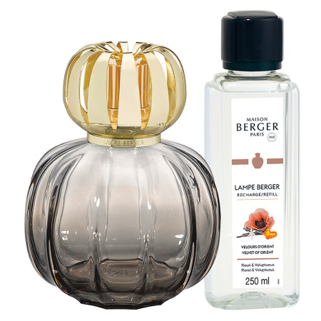detail Maison Berger CORALI lampa GREY, náplň Velvet of Orient 250ml