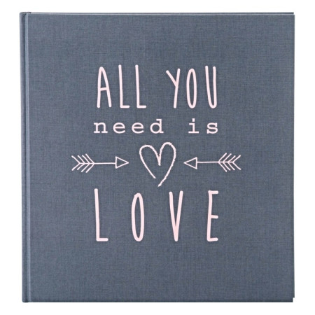 detail Fotoalbum klasické 30x31cm Goldbuch 27085 ALL YOU NEED IS LOVE šedé