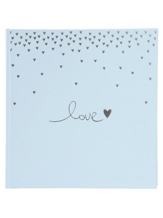 detail Fotoalbum klasik 60stran 30x31cm Goldbuch 08014 RAINING HEARTS HELLBLAU