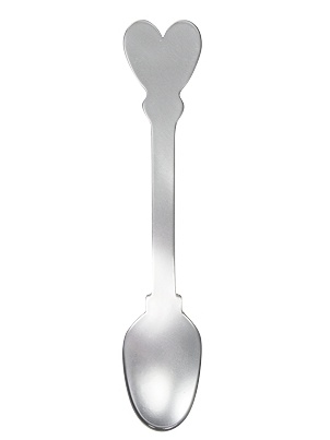 detail Bastion Collections Čajová lžička se srdíčkem ŠEDÝ PLAST 13 cm