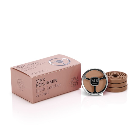 detail Max Benjamin Vůně do auta GIFT SET 1+4, IRISH LEATHER & OUD