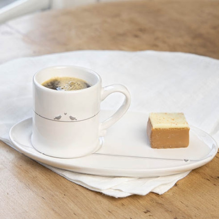 detail Bastion Collections Hrneček Espresso LOVE BIRDS in grey, 70 ml