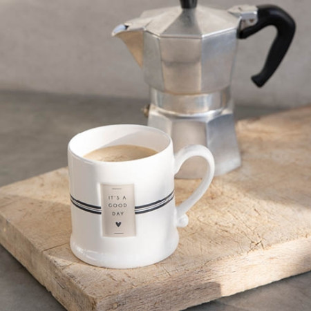 detail Bastion Collections Hrneček IT´S A GOOD DAY in black/titane, 220 ml