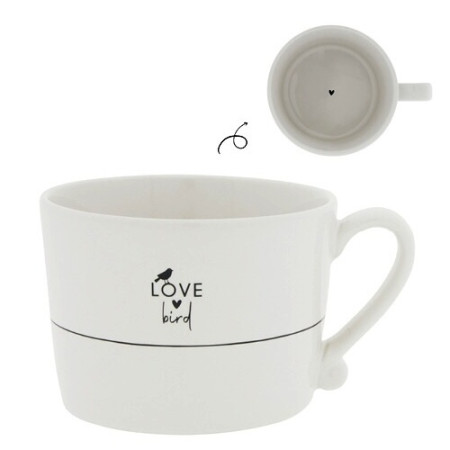 detail Bastion Collections Hrnek LOVE BIRD in black, 300 ml