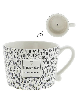 detail Bastion Collections Hrnek HAPPY DAY LOVELY MOMENT in black, 300 ml